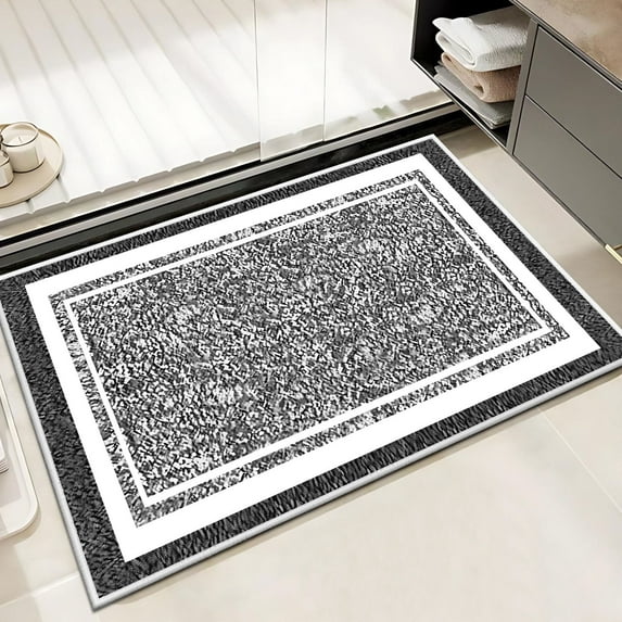 TECHVIDA Bathroom Rugs,Non-Slip Ultra Soft Bath Mat,Soft Absorbent Bathroom Rug,Machine Washable,(18"x26", Black)