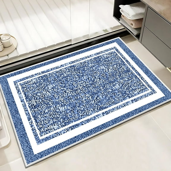 TECHVIDA Bathroom Rugs,Non-Slip Ultra Soft Bath Mat,Soft Absorbent Bathroom Rug ,Machine Washable,(18"x26",Blue)