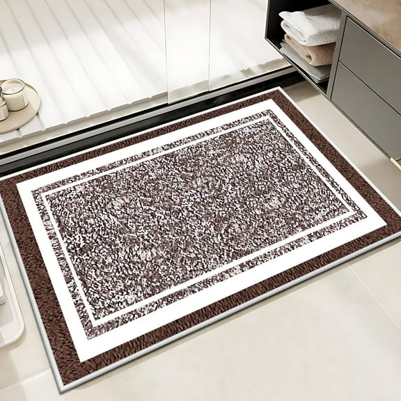TECHVIDA Bathroom Rugs,Non-Slip Ultra Soft Bath Mat,Soft Absorbent Bathroom Rug,Machine Washable,(18"x26",Brown)