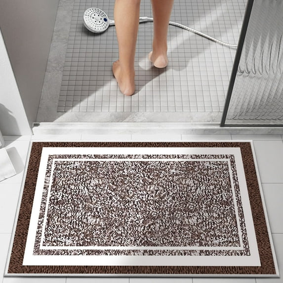 TECHVIDA Bathroom Rugs,Non-Slip Ultra Soft Bath Mat,Soft Absorbent Bathroom Rug,Machine Washable,(18"x26",Brown)