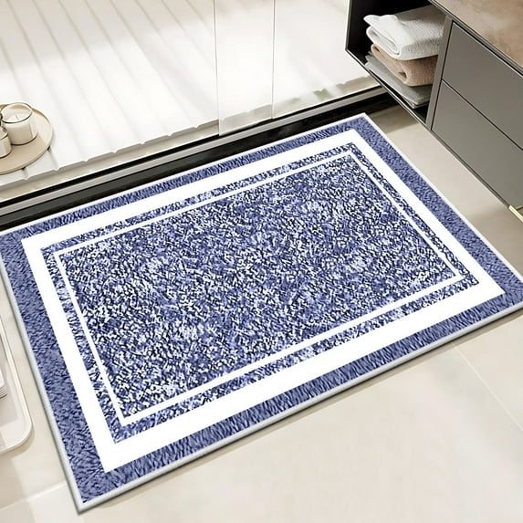 TECHVIDA Bathroom Rugs,Non-Slip Ultra Soft Bath Mat,Soft Absorbent Bathroom Rug,Machine Washable,(18"x26", Dark Blue)
