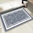 thumbnail image 1 of TECHVIDA Bathroom Rugs,Non-Slip Ultra Soft Bath Mat,Soft Absorbent Bathroom Rug and Bath Mat,Machine Washable,(18"x26",Dark Grey and White), 1 of 9
