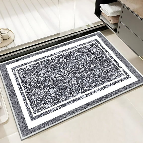 TECHVIDA Bathroom Rugs,Non-Slip Ultra Soft Bath Mat,Soft Absorbent Bathroom Rug,Machine Washable,(18"x26", Light Gray)