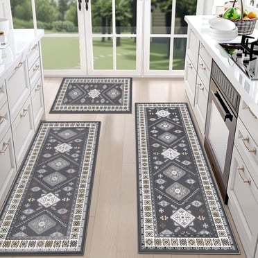 SHENGXINY Kitchen Rugs, L-Shaped Non-Slip Absorbent Machine Washable ...