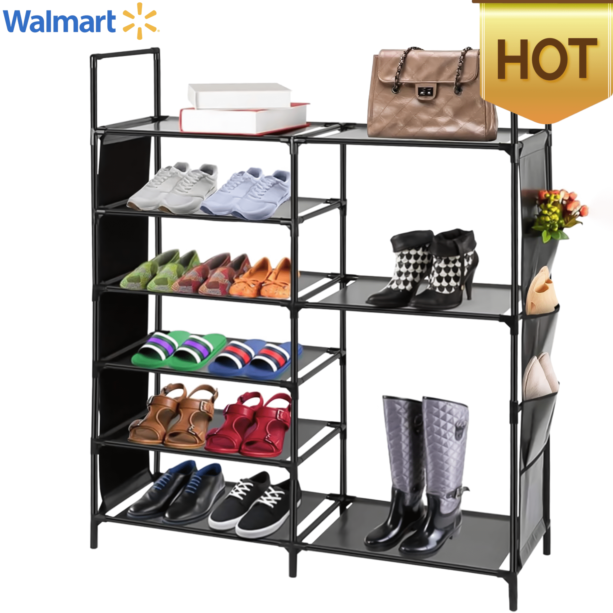 TECHVIDA Shoe Rack 6 Tier Shoe Organizer Shoe Storage, 30-35 Pairs Shoe ...