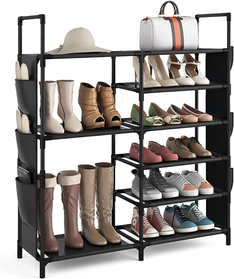 TECHVIDA Shoe Rack 6 Tier Shoe Shelf Shoe Storage, 35 Pairs Shoe Organizer for Entryway,Stackable Shoe Holder Shoe Stand