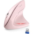 thumbnail image 1 of TECKNET 2.4G Ergonomic Mouse Vertical Wireless - 4800 DPI Optical Carpal Tunnel Mouse Right Hand, 5 Adjustable DPI, Quiet Clicks, 6 Buttons for Laptop, Desktop, PC, Computer - Pink, 1 of 8