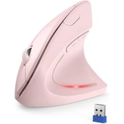TECKNET 2.4G Ergonomic Mouse Vertical Wireless - 4800 DPI Optical Carpal Tunnel Mouse Right Hand, 5 Adjustable DPI, Quie