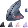 thumbnail image 1 of TECKNET 2.4G Ergonomic Mouse Vertical Wireless - 4800 DPI Optical Carpal Tunnel Mouse Right Hand, 5 Adjustable DPI, Quiet Clicks, 6 Buttons for Laptop, Desktop, PC, Computer - Grey, 1 of 7
