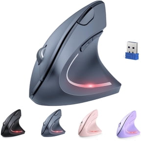 TECKNET 2.4G Ergonomic Mouse Vertical Wireless - 4800 DPI Optical Carpal Tunnel Mouse Right Hand, 5 Adjustable DPI, Quiet Clicks, 6 Buttons for Laptop, Desktop, PC, Computer - Grey