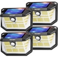 thumbnail image 1 of TECKNET 231 LED Solar Motion Lights Outdoor, 300° Angle & 3 Lighting Modes, PIR Motion Sensor & IP65 Security Solar Wall Lights for Fence Front Door Yard Deck Garden Garage(4 Pack), 1 of 8