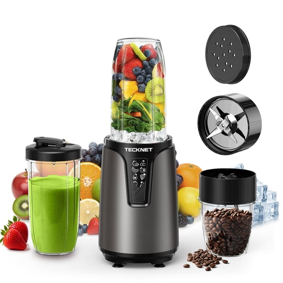 TECKNET 25000RPM Bullet Blender for Smoothies, 1000W Small Nutri Blender for Protein Shakes and Smoothies, Coffee Mixer with 2 BPA-Free Cup (17oz & 10oz), Portable Countertop Grinder Kitchen Y101