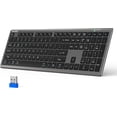thumbnail image 1 of TECKNET BASICS Rechargeable Bluetooth Keyboard: 4-device free switching (2.4G+BT), ultra-slim full size, quiet typing, adjustable stand, 12 multimedia keys, for PC/laptop/TV/phone., 1 of 8