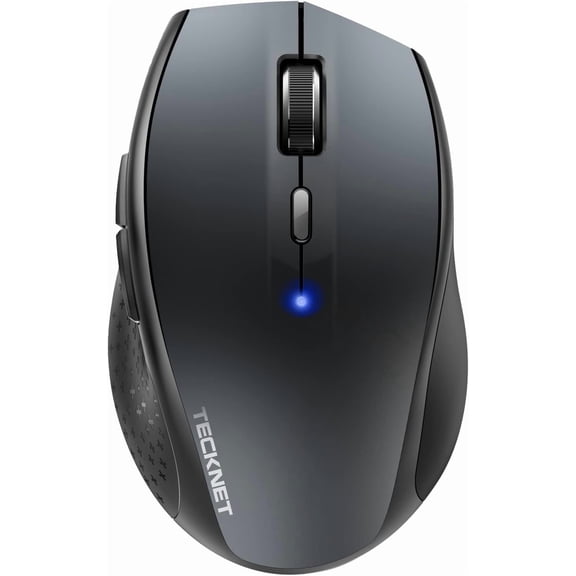 TECKNET Bluetooth Mouse, 4800 DPI Wireless Mouse, 2-Year Battery 6 Adjustable DPI, 6 Buttons Compatible with Laptop/Windows/Computer - Grey