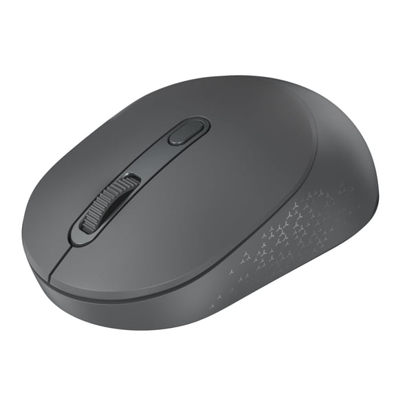 Bluetooth Wireless Mouse, Bluetooth 5.0 & 2.4G USB Receiver, Compact & Portable, Silent Click, Ergonomic Symmetrical Design, 18-Month Battery, Adjustable DPI, Wide Compatibility - Grey