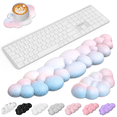 thumbnail image 1 of TECKNET BASICS Cloud Keyboard Wrist Rest Set, Non-Slip PU Leather Wrist Pad with Ergonomic Memory Foam, for Laptop/Office/Gaming & Pain Relief, Rainbow, 1 of 8