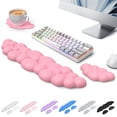 thumbnail image 1 of Tecknet Basics Ergonomic Cloud Keyboard Wrist Rest Set, Pain Relief, Non-Slip with Coaster for Laptop, Office, Gaming-Dark Pink, 1 of 8