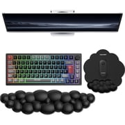 TECKNET BASICS Cloud Ergonomic Mouse Pad with Wrist Rest, Memory Foam Support & Non-Slip Base for Pain Relief, Office & Gaming， Black