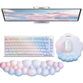 thumbnail image 1 of TECKNET BASICS Cloud Ergonomic Mouse Pad with Wrist Rest, Memory Foam Support & Non-Slip Base for Pain Relief, Office & Gaming, Rainbow, 1 of 8