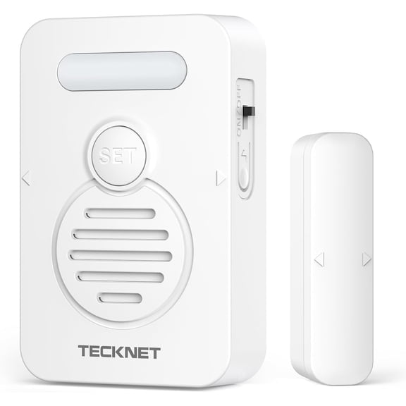 TECKNET Door Alarms for Kids Safety, Door Alarms When Opened, Window Alarm with Smart Voice Alert, 4-Level Adjustable Volume, Refrigerator Sensor Pool Alarm for Home SecurityFridgeGarage and Window