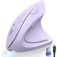 thumbnail image 1 of Ergonomic Mouse Rechargeable Bluetooth - 4800 DPI Vertical Mice 6 Adjustable Levels, Wireless Optical Carpal Tunnel Mouse Right Hand, Multi Device for Laptop, PC, Computer, MacBook - Purple, 1 of 8