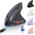 thumbnail image 1 of Ergonomic Mouse Rechargeable Bluetooth - 4800 DPI Vertical Mice 6 Adjustable Levels, Wireless Optical Carpal Tunnel Mouse Right Hand, Multi Device for Laptop, PC, Computer, MacBook - Grey, 1 of 8