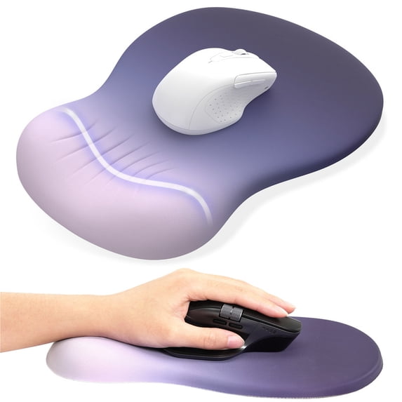 TECKNET BASICS Ergonomic Mouse Pad with Wrist Rest, Memory Foam Support, Smooth Non-Slip Base for Laptop/PC, Pain Relief for Home Office Gaming, Gradient Blue