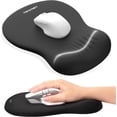 thumbnail image 1 of TECKNET BASICS Ergonomic Mouse Pad with Wrist Rest, Memory Foam Support, Smooth Non-Slip Base for Laptop/PC, Pain Relief for Home Office Gaming, Black, 1 of 8