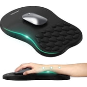 TECKNET Ergonomic Mouse Pad, Memory Foam with Massage Design, Non-Slip PU Base for Pain Relief, 12*8"for Desk Home Offic