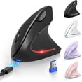 thumbnail image 1 of TECKNET Ergonomic Mouse, Rechargeable 2.4G+Bluetooth Vertical Mice 6 DPI Adjustable, Wireless Optical Carpal Tunnel Mouse Right Hand, Multi Device for Laptop, PC, Computer, MacBook, iPad - Black, 1 of 7
