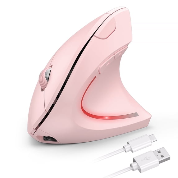 TECKNET Ergonomic Wireless Mouse, Rechargeable Mouse Wireless Silent for Carpal Tunnel Right Hand, 2.4GHz USB Vertical Mouse Wireless for Laptop, 5 Adjustable 4800 DPI, Computer, MacBook, Desktop