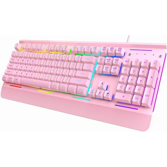 TECKNET Gaming Keyboard, USB Wired Computer Keyboard, 15-Zone RGB Illumination, IP32 Water Resistance, 25 Anti-ghosting Keys, All-Metal Panel (Whisper Quiet Gaming Switch)