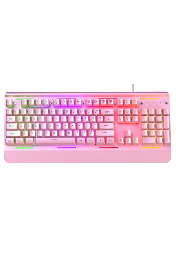 Gaming Keyboard, USB Wired Computer Keyboard, 15-Zone RGB Illumination, IP32 Water Resistance, 25 Anti-ghosting Keys, All-Metal Panel (Whisper Quiet Gaming Switch)