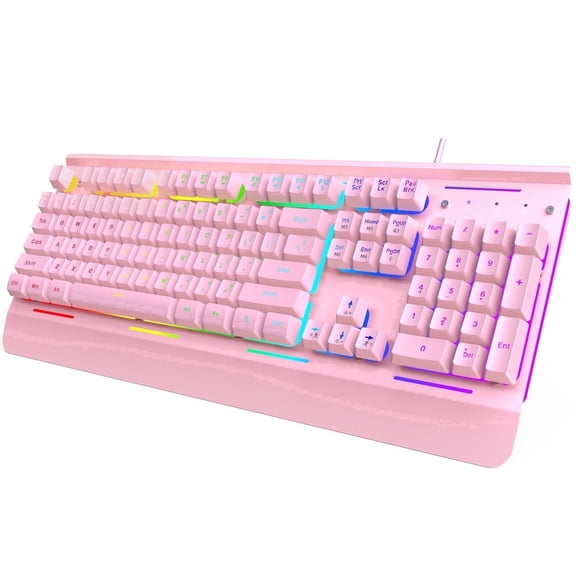 TECKNET Gaming Keyboard, USB Wired Computer Keyboard, 15-Zone RGB Illumination, IP32 Water Resistance, 25 Anti-ghosting Keys, All-Metal Panel (Whisper Quiet Gaming Switch)