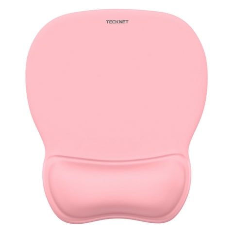 TECKNET BASICS Gel Mouse Pad with Wrist Rest, Ergonomic Office Mousepad with Wrist Support, Non-Slip & Smooth Surface, Comfortable Desk Mat for Office Gaming Study- Pink