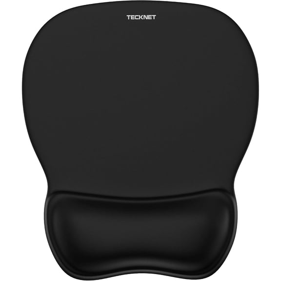 TECKNET Gel Mouse Pad with Wrist Rest, Ergonomic Office Mousepad with Wrist Support, Non-Slip & Smooth Surface, Comfortable Desk Mat for Office Gaming Study-Black
