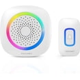 thumbnail image 1 of Longest 1300 Feet Wireless Doorbell with RGB Alarm Lighting,Battery-Powered IP66 Waterproof Design,60+Chimes & 5-Level Volume for Home/Apartment,4.5-Year Battery Life,White,FCC ID:YI6RL-33TX, 1 of 8