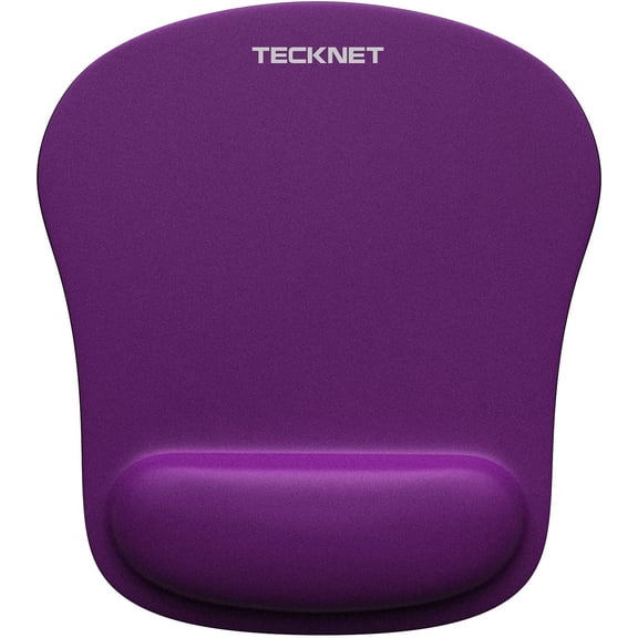TECKNET BASICS Mouse Pad with Wrist Support, Ergonomic Gaming Mouse Pad for Pain Relief, Non-Slip Waterproof Desk Pad for Office, Study & Laptop，Purple