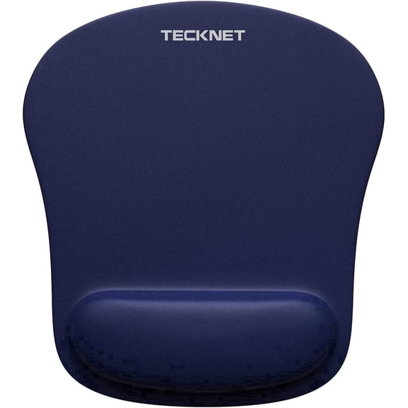TECKNET Mouse Pad with Wrist Support, Ergonomic Gaming Mouse Pad for Pain Relief, Non-Slip Waterproof Desk Pad for Office, Study & Laptop, Navy Blue