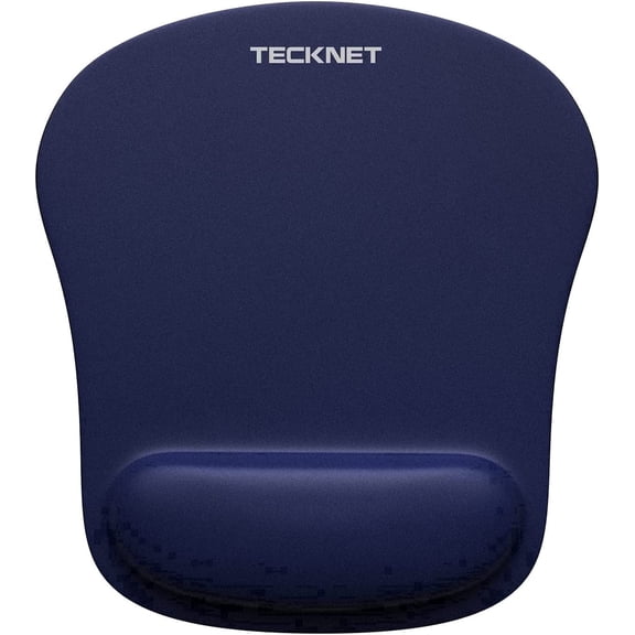 TECKNET Mouse Pad with Wrist Support, Ergonomic Gaming Mouse Pad for Pain Relief, Non-Slip Waterproof Desk Pad for Office, Study & Laptop, Navy Blue