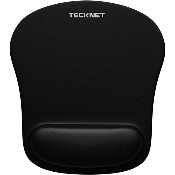 TECKNET Mouse Pad with Wrist Support, Ergonomic Gaming Mouse Pad for Pain Relief, Non-Slip Waterproof Desk Pad for Office, Study & Laptop, Black