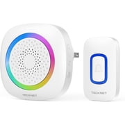 TECKNET Plug in Wireless Doorbell with RGB Lighting & 1300 Feet Range,IP66 Waterproof Door Bell for Home/Classroom,60 Ch