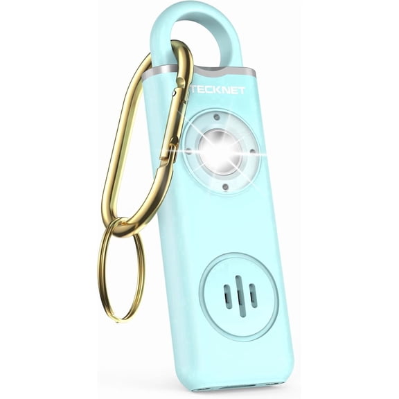 TECKNET BASICS Personal Safety Alarm, 130dB Self Defense Keychain with SOS Strobe Light, Low Battery Notice, Loud Siren for Women Kids Elderly,Blue