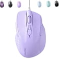 thumbnail image 1 of TECKNET Wired Mouse, 6-Button Corded with 4 Adjustable DPI, Optical Ergonomic Design, 5FT Cord for Laptop, Chromebook, PC, Desktop, Mac, Notebook - LT.Purple, 1 of 9