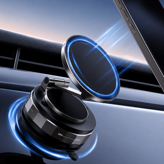 TECKNET BASICS Magnetic Phone Holder, 360 Adjustable Suction Cup for MagSafe, Car Mount for Car/Gym/Kitchen, Compatible with iPhone and Android Smartphones