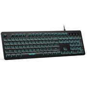 TECKNET Wired Keyboard,Silent USB Keyboard for Office,Spill-Resistant,Slim Full-Size Membrane Layout,Plug and Play for PC/Laptop/Mac-RGB Backlit