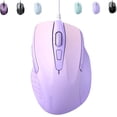 thumbnail image 1 of TECKNET Wired Mouse, 6-Button Corded with 4 Adjustable DPI, Optical Ergonomic Design, 5FT Cord for Laptop, Chromebook, PC, Desktop, Mac, Notebook - Gradient Lavender, 1 of 9