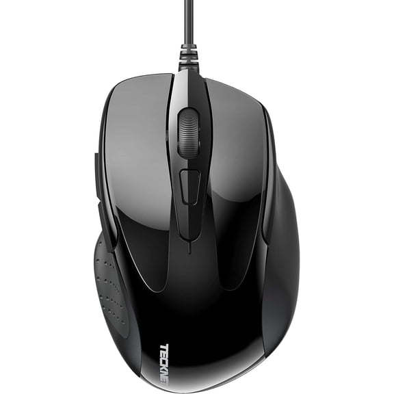 TECKNET Wired Mouse, 6-Button Corded with 4 Adjustable DPI, Optical Ergonomic Design, 5FT Cord for Laptop, Chromebook, PC, Desktop, Mac, Notebook - LT.Purple
