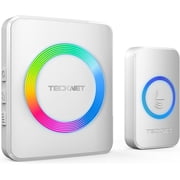 TECKNET Wireless Doorbells for Home, IP65 Waterproof 1,300Ft 120dB Door Bell Ringer Wireless for Classroom with 60 Chime