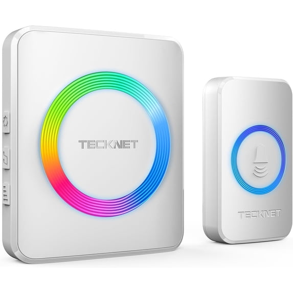 TECKNET Wireless Doorbells for Home, IP65 Waterproof 1,300Ft 120dB Door Bell Ringer Wireless for Classroom with 60 Chimes & 5 Volume Levels, LED Flash
